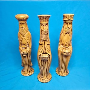 Vintage MCM Nativity Set: Hand-Painted Ceramic Wise Men, 1971