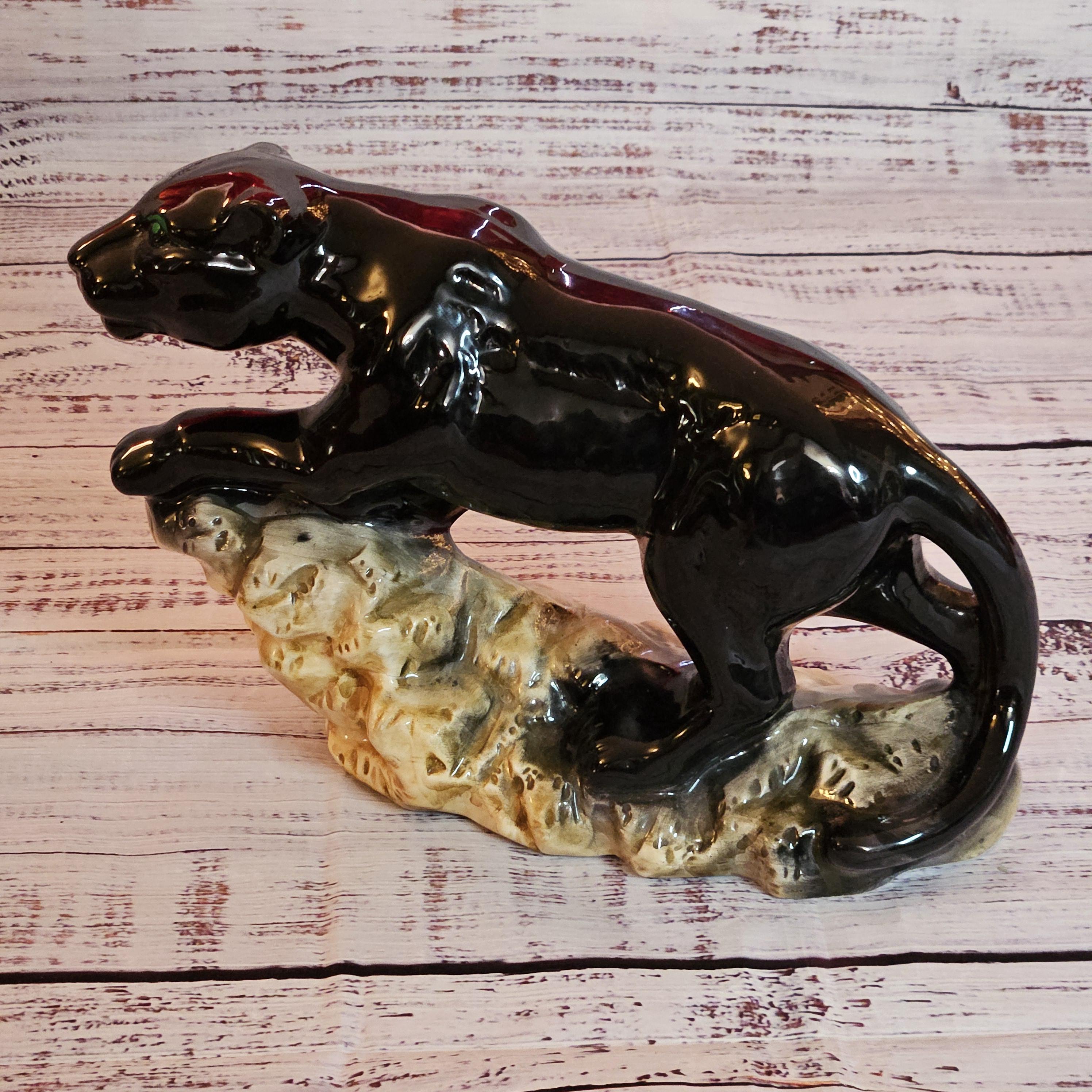 Vintage black panther ブラックパンサー　セラミック　置物 1950's ヴィンテージ セラミック ブラックパンサー オブジェ