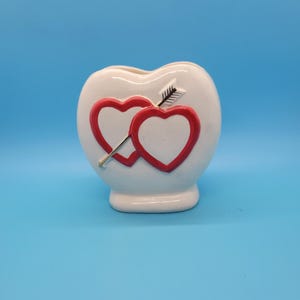 Vintage Ceramic Valentines Day Heart Shaped Planter 1950s