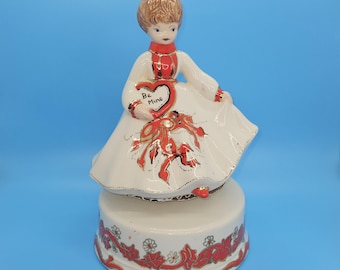 Vintage RELPO Girl Love Letter Heart Valentine Planter 1950 Mid