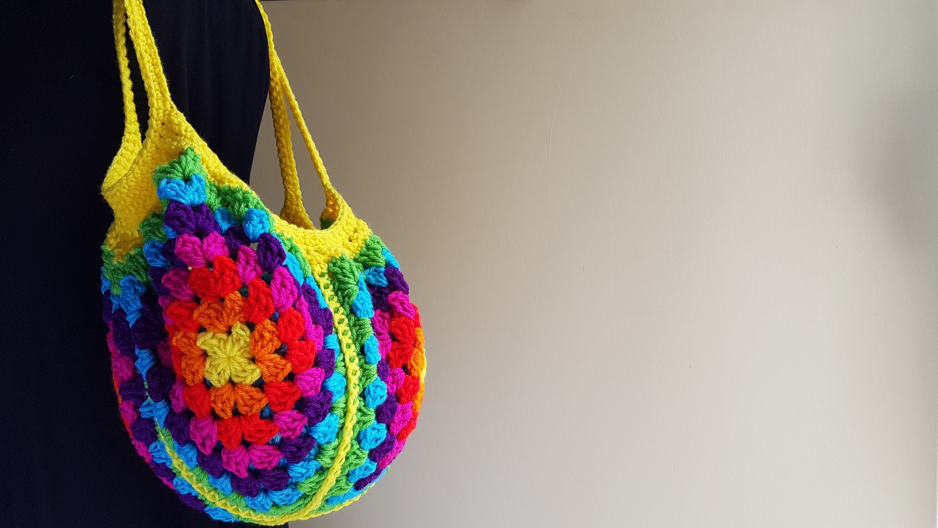 Crochet Bag Pattern PDF Granny Square Crochet Market Bag Tote