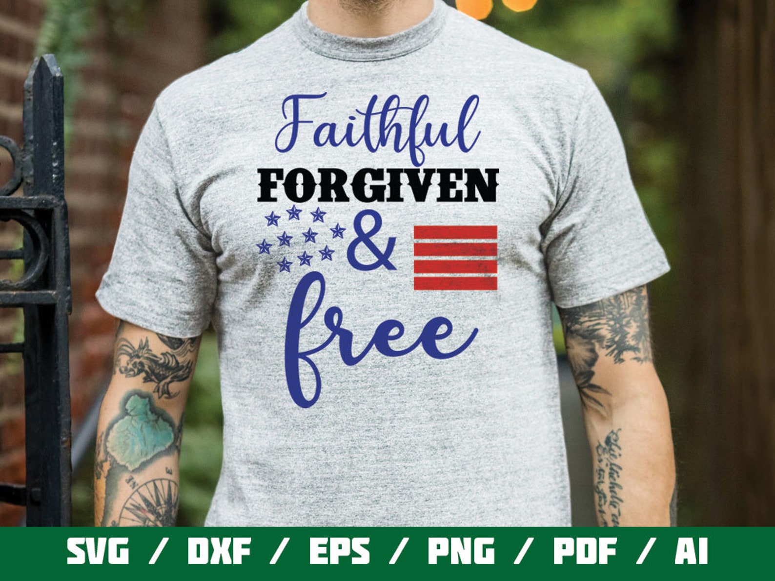 Download Faithful Forgiven & Free SVG Cricut CUT files 4th of July | Etsy
