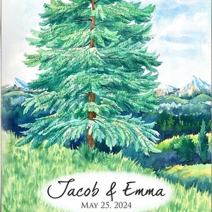 Wedding GUEST BOOK Alternative PINE treeCreative Guest Book Alternative Canvas Elegant Guest Book Alternative Birthday Cottage Guest Book