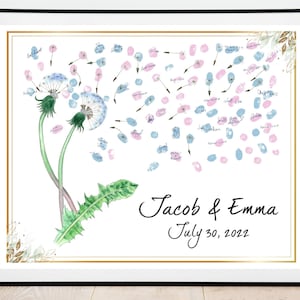 Wedding GUEST BOOK Alternative Dandelions Modern Baby Shower Anniversary Guest Book Alternative Birthday Bachelorette GuestBook Graduation