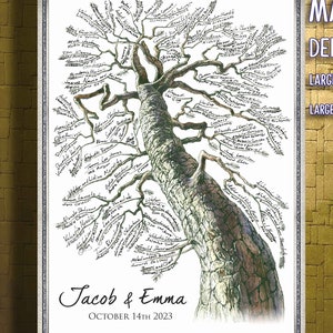 Wedding GUEST BOOK Alternative PINE Tree Creative Guest Book Alternative Canvas Elegant Guest Book Alternative  Family Reunion Guest Book