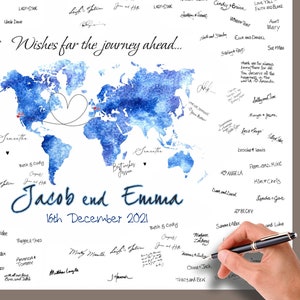 Wedding GUEST BOOK Alternative Atlas Guest Book World Map Travel Signature GuestBook Wedding Signed Wedding Map World Unique Guest Book Idea