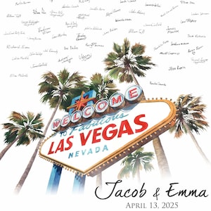 Las Vegas Sign Wedding GUEST BOOK Alternative Skyline Vegas Wedding Bridal Shower Guest Book Alternative Print Family Reunion Birthday Party