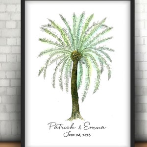 Wedding Guest Book Alternative Palm Tree Rustic guest book Bridal Shower Family Reunion Wedding Rustic Unique Wedding Guest Book Idea Custom