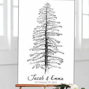 Wedding GUEST BOOK Alternative PINE Tree Creative Guest Book Alternative Canvas Signature Wedding Tree Cottage Guest Book  Alternative
