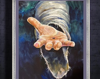 Hand of Jesus painting LDS Art Following the Savior Give Me Your Hand God Engraved on His Hands Jesus Give Me Your Hand Christian Art Print