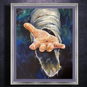 Hand of Jesus painting LDS Art Following the Savior Give Me Your Hand God Engraved on His Hands Jesus Give Me Your Hand Christian Art Print