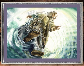 Jesus painting Jesus Portrait Jesus LDS ART Watercolor Jesus Christ portrait Christ Painting Bible Print lord easter religious Art