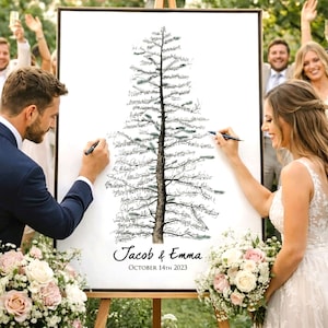 Wedding Guest Book Alternatives Tree Custom Guest Book Wedding Rustic Pine Tree Wedding Sign Canvas Creative Guest Book Signature Tree