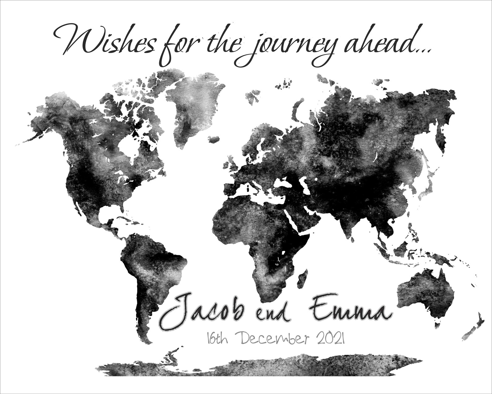 Wedding GUEST BOOK Alternative Custom World Map Travel Etsy