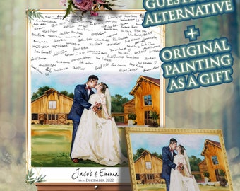 Guest Book Wedding Guest Book Alternative Custom Watercolor Wedding Venue Painting Wedding Venue Portrait GuestBook Alternative Wedding Sign