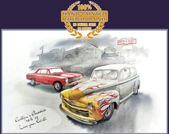Custom Car Portrait Car Painting From Photo Car Custom Watercolor Portrait Personalised Car Portrait Gift for Car lovers Custom Car Sketch