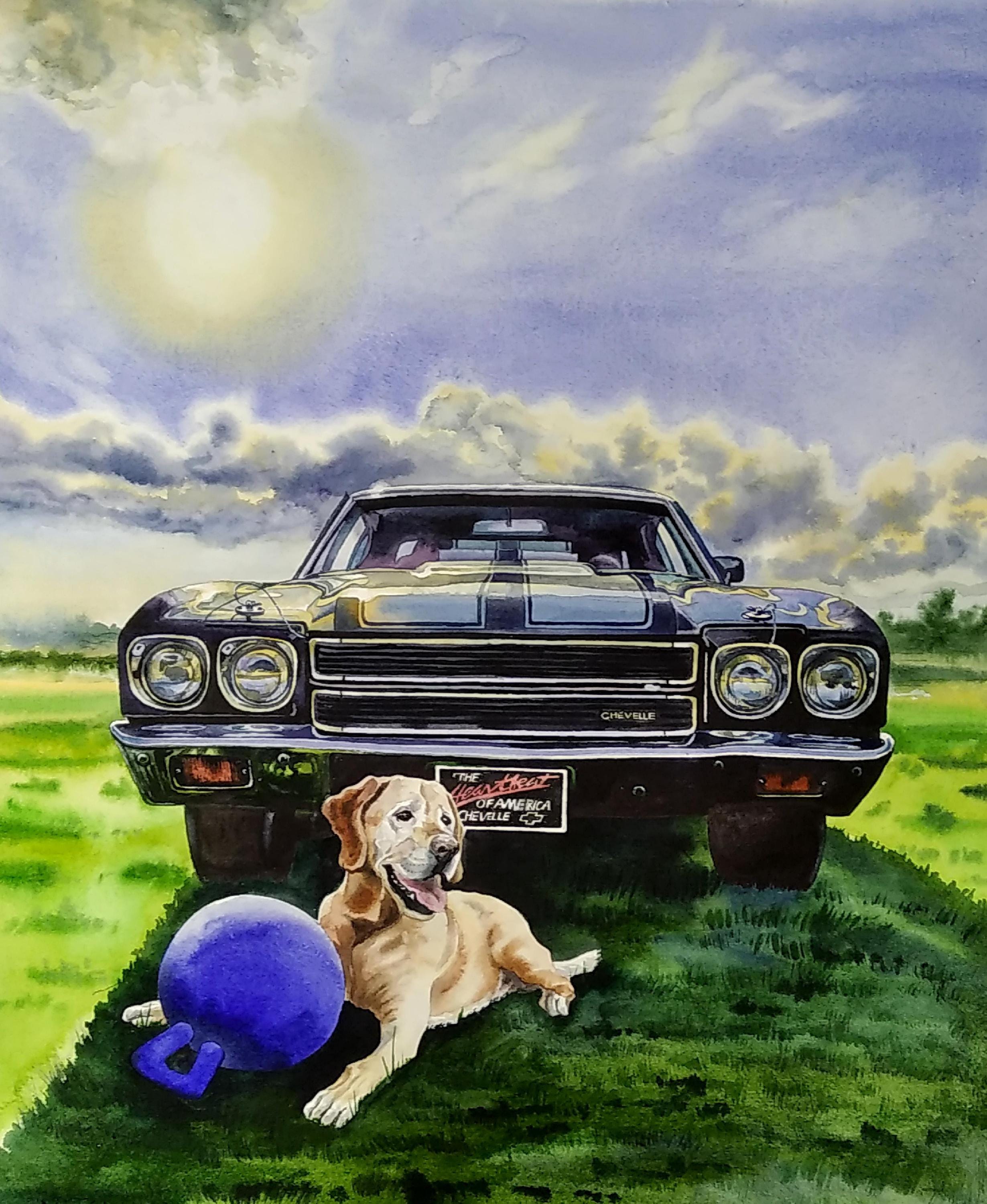 カスタムカーポートレート 写真から描く車の絵画 カスタム水彩画ポート