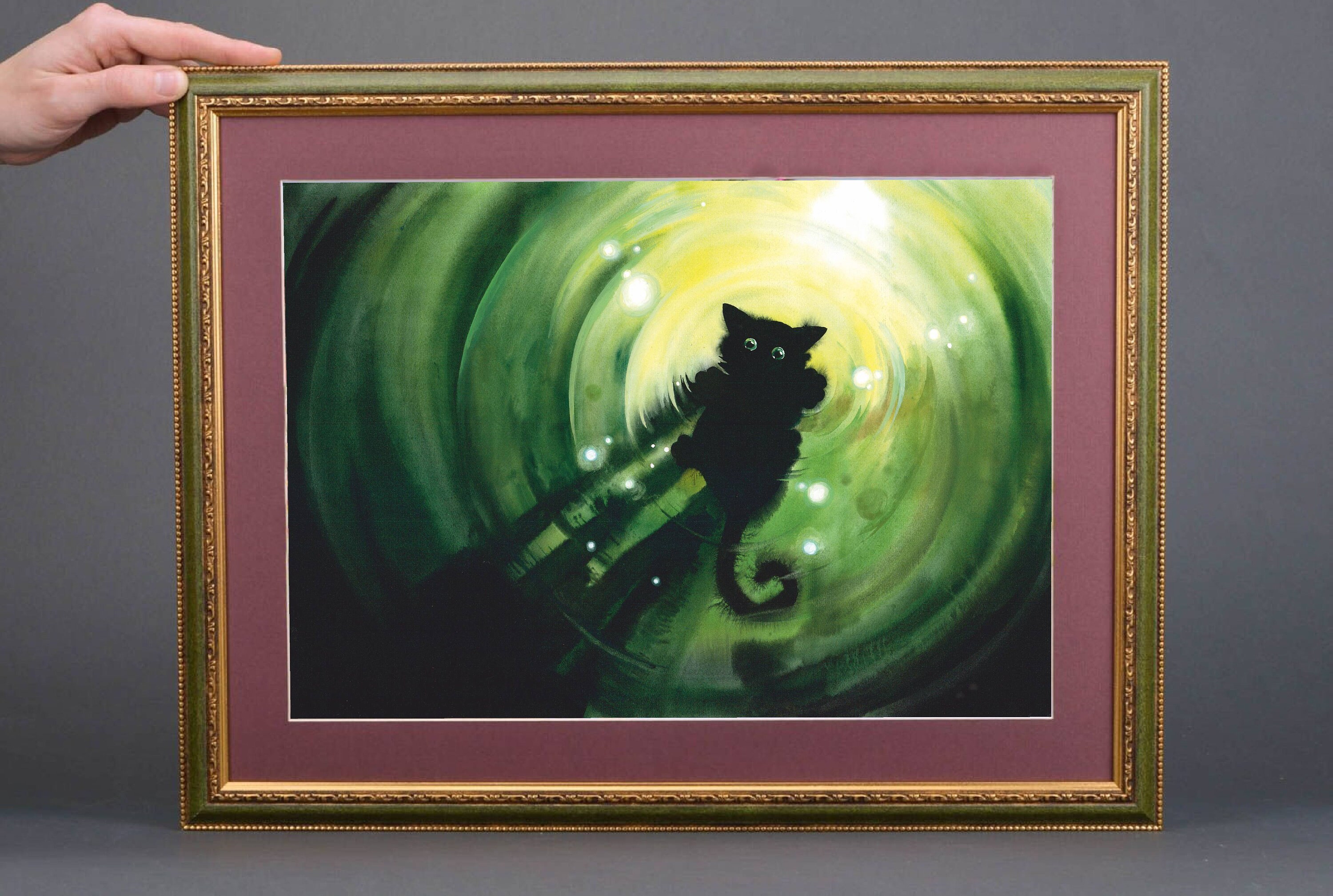 Kitten in a Puddle Watercolor Painting Kitten Wall Art Etsy