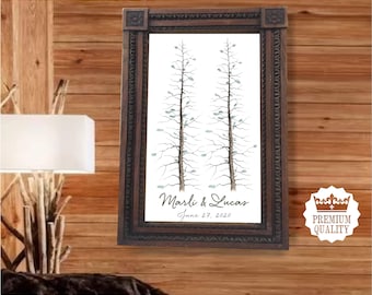 Wedding GUEST BOOK Alternative Tree Two pines 2 PINES Trees Alternative Guest Book Signature Unique Guest Book Ideas Tree For Wedding Rustic