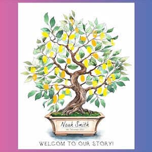 Baby Shower Guest Book Lemon Tree Baby Girl Boy Shower Baby Shower Keepsake Fingerprint Guest Book Alternative Thumbprint Drawing Download