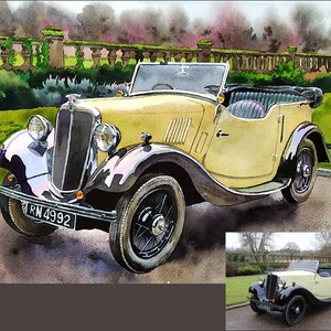 Custom Car Portrait Car Painting From Photo Car Custom Watercolor Portrait Personalised Car Portrait Gift for Car lovers Custom Car Sketch