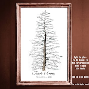Rustic Wedding Guest Book Alternative Tree Guest Book Alternative Canvas Anniversary Guest Book Alternative PINE Tree Sign in for Wedding