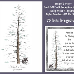 Wedding GUEST BOOK Alternative Tree with Wolves Creative Guest Book Alternative Canvas Rustic Wedding Guest Book Tree Sign in for Wedding