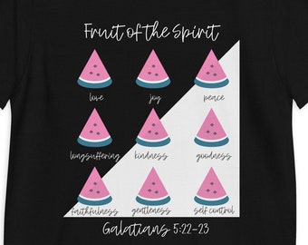 Fruit van de Geest Shirt, Womens Christian T-shirt, Jezus Shirts, Bijbel vers, Galaten, Gift For Women, liefde vreugde vrede, Christelijke kleding