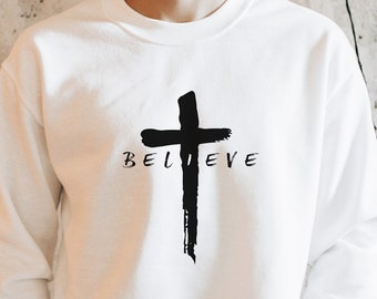 Creo que la sudadera, creo, la sudadera de fe, la sudadera de adoración, Jesús, cristiano, creativo