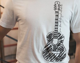 Gitarre Unisex T-Shirt, Psalmen, Saiteninstrumente, Anbetung Gitarre, Gitarre Tee, christliche Kleidung, christliches Shirt, Gitarrengeschenk
