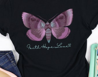 Faith Hope Love, Christian Shirts, Chosen Shirt, Christian Shirts For Women, Faith Apparel, Bible Shirt, Inspirational Shirt, Butterfly Gift