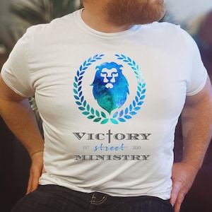 Victory Street Ministry, Short-Sleeve Unisex T-Shirt, Lion of Judah, Christian T-Shirt, Jesus T-Shirt, Lion T-Shirt