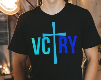 Christian Cross, VCTRY Shirt, Victory Shirt, Christian Clothing, Jesus Apparel, Victory Attire, Christian Gift Tee