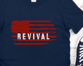 American Revival Unisex T-Shirt, American Revival, American Flag, Revival, Christian Clothing, Christian Shirt, Christian Gift, Patriotic