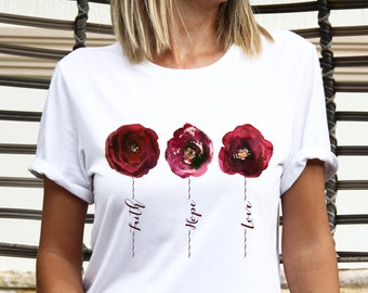 Faith Hope Love, Faith Hope Love Tee, Faith Shirt, Faith T-shirt, Corinthians, Womens Gift, Christian Gift