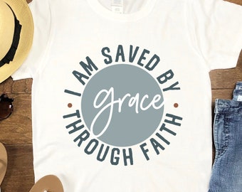 Von Gnade gerettet, durch Glauben T-shirt, Gnade Shirt, Womens Christian, Christian Shirts, christliche Kleidung, Gnade Geschenk-t-Shirt