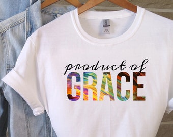 Camicia cristiana da donna, Prodotto di Grace T Shirt, Grace Shirt, T-shirt religiosa, T-shirt fede, Regalo cristiano, Regalo ispirazionale