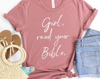 womens girl read your bible shirt easter shirts tops tees womens bible shirts funny cute pun tees