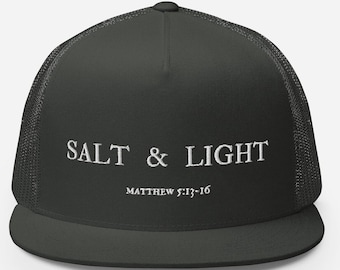 Boné de caminhoneiro Salt & Light, Sal e Light, Chapéu Sal e Light, Chapéu Salgado, Chapéu Cristão,