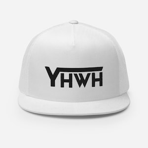YHWH Trucker Cap, Yhwh Hat, Yahweh Hat, Religious Hat, White Hat,