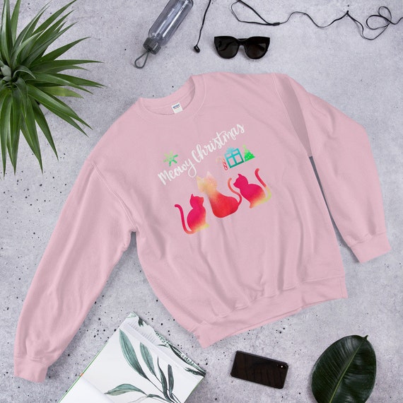 Pink meowy hotsell christmas sweater