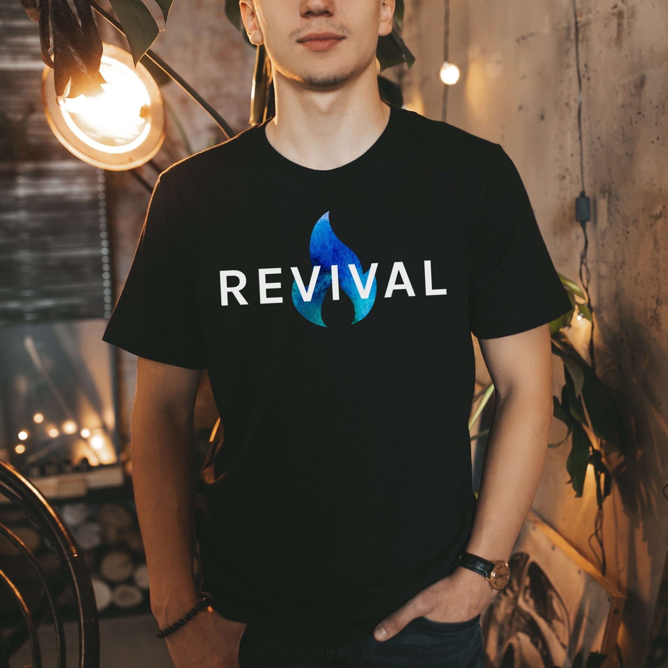 Blue Flame Revival T-shirt, Revival Shirt, American Revival