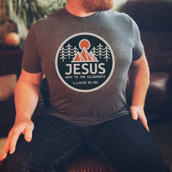 Jesus Wilderness Shirt, Mountain Shirt, Bible Shirt, Adventure Shirt, Luke 5, Unisex Christian Shirt, Hiking Tee, Camping, Sunset Tee