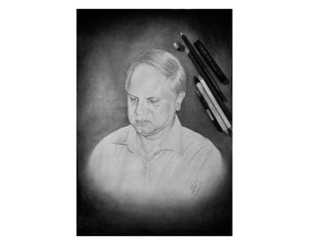Personalized Graphite and Charcoal Portrait drawing for you
