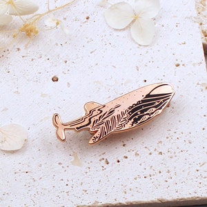Whale Shark Enamel Pin: Rose Gold-Plated Brooch, WWF Donation