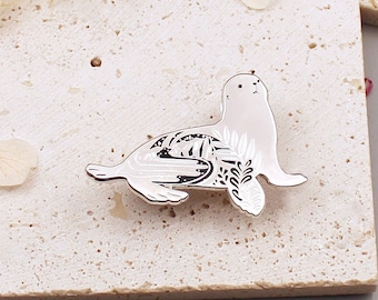 Sea Lion enamel pin/ 3% donation with purchase to WWF/ Sea Lion Brooch/ Sea Lion Badge/Sealion Lapel Pin