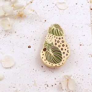 Leopard Alocasia Enamel Pin: Gold-Plated Botanical Brooch