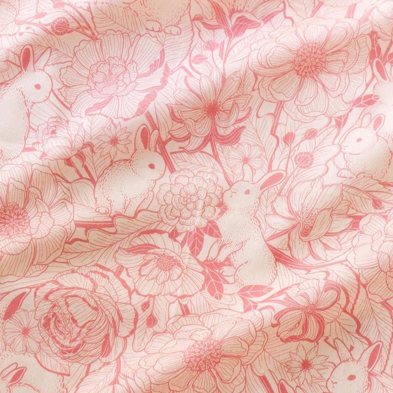 Pink Scarf With Rabbits - Etsy