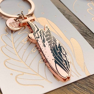 Whale Shark Enamel Keychain: Rose Gold-Plated Charm