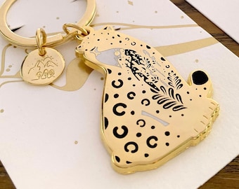 Leopard Keychain | Amur Leopard Enamel Keychain| Leopard
